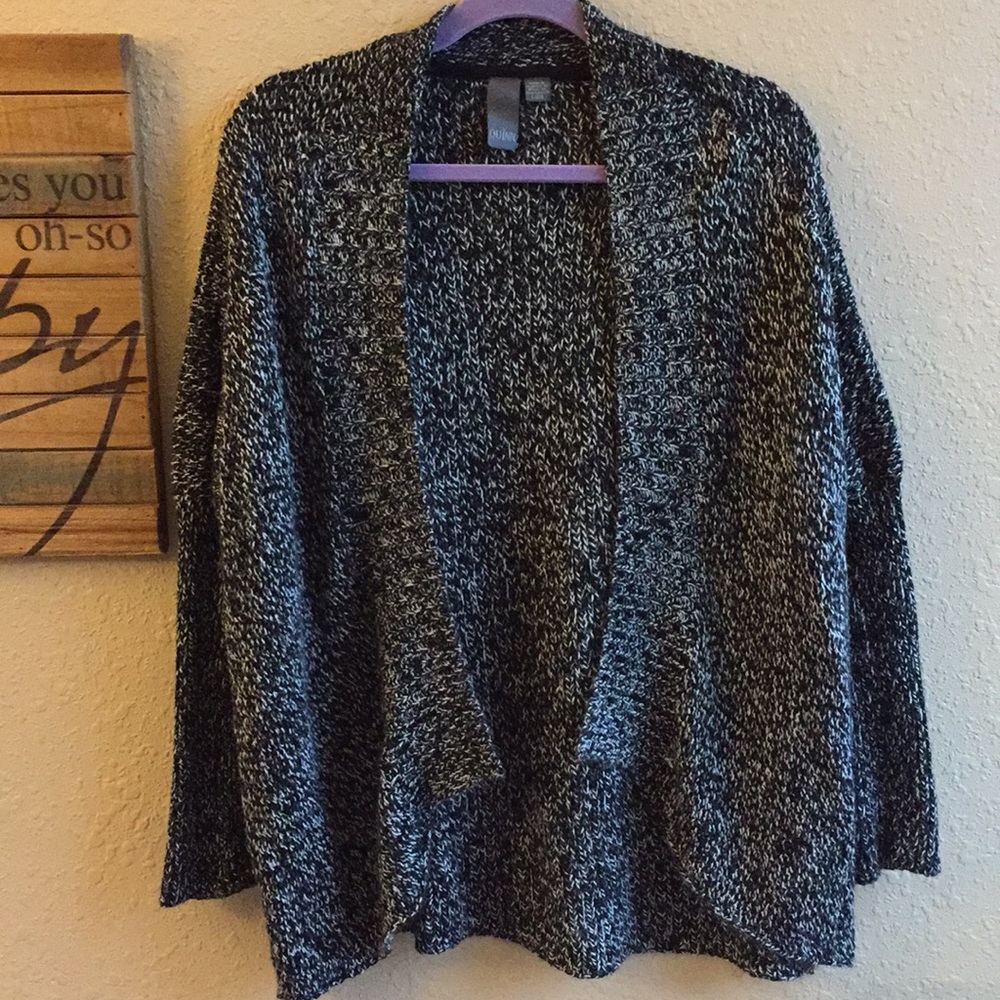 Quinn black and white comfy open sweater